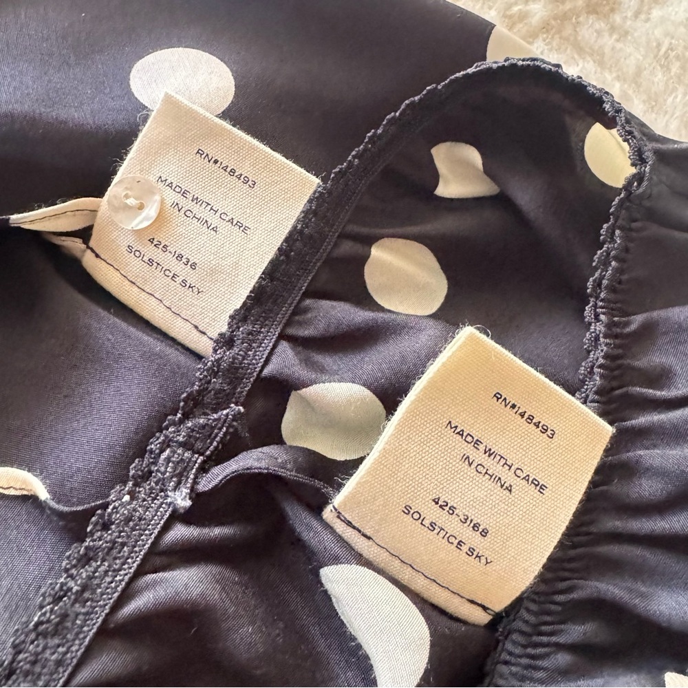 💋SOLD💋✨🌚🌚DÔEN ‘Louise & Loren’ Silk Camisole Short Set Solstice Sky Noir XS✨ - Picture 15 of 16